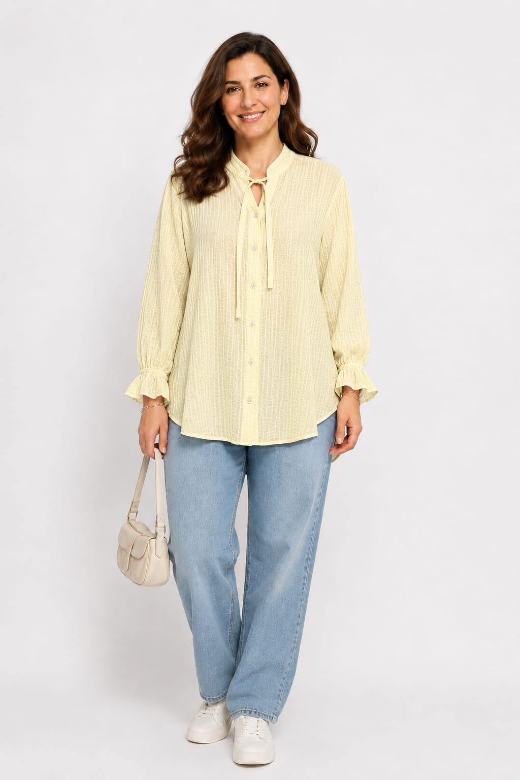 Crinkle-texture blouse