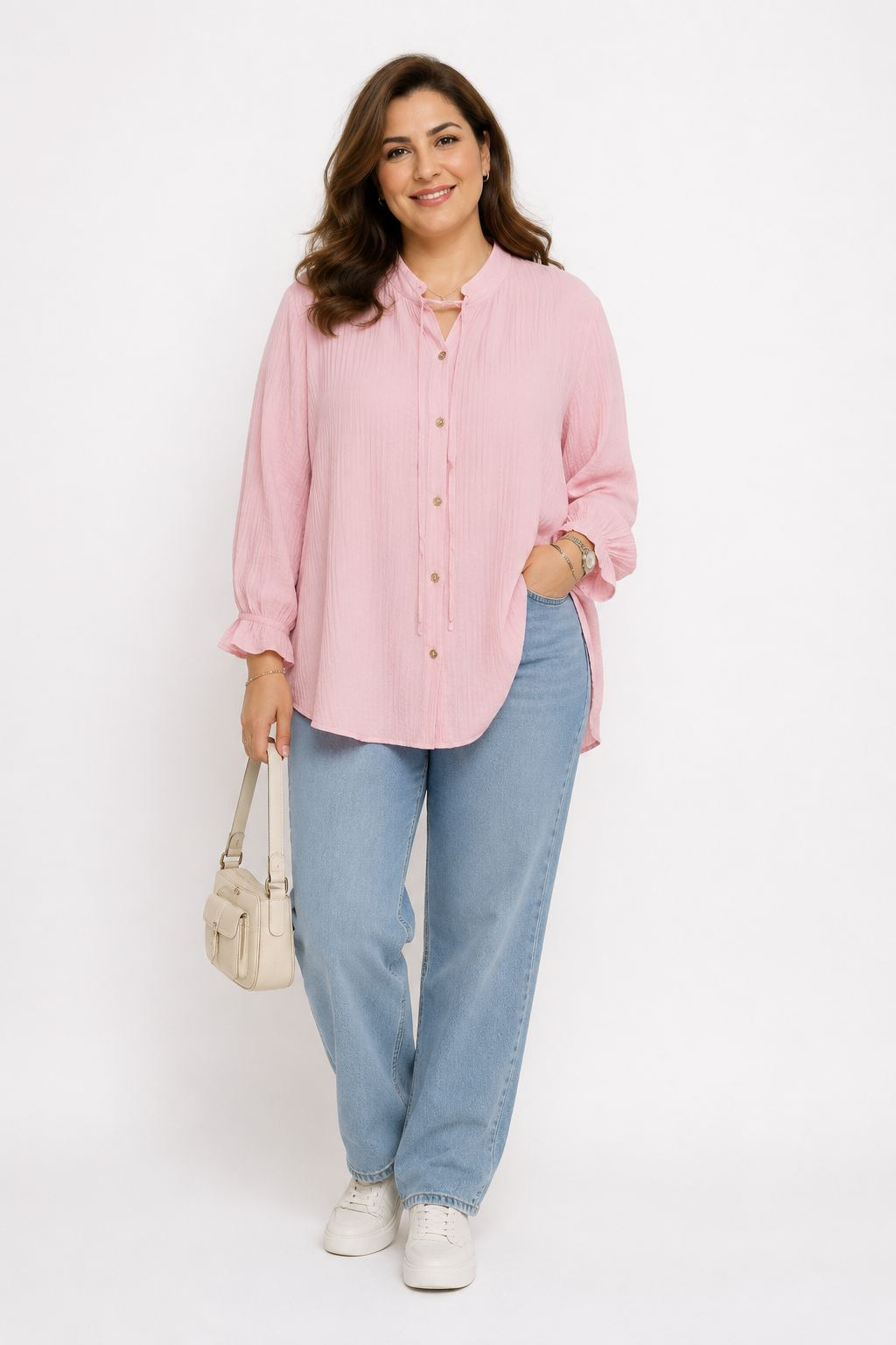 Crinkle-texture blouse