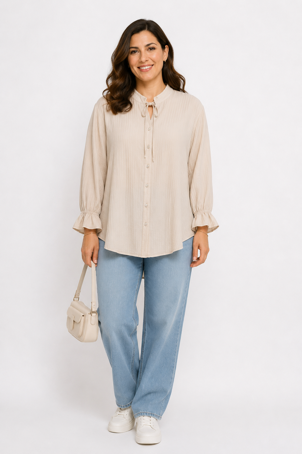 Crinkle-texture blouse
