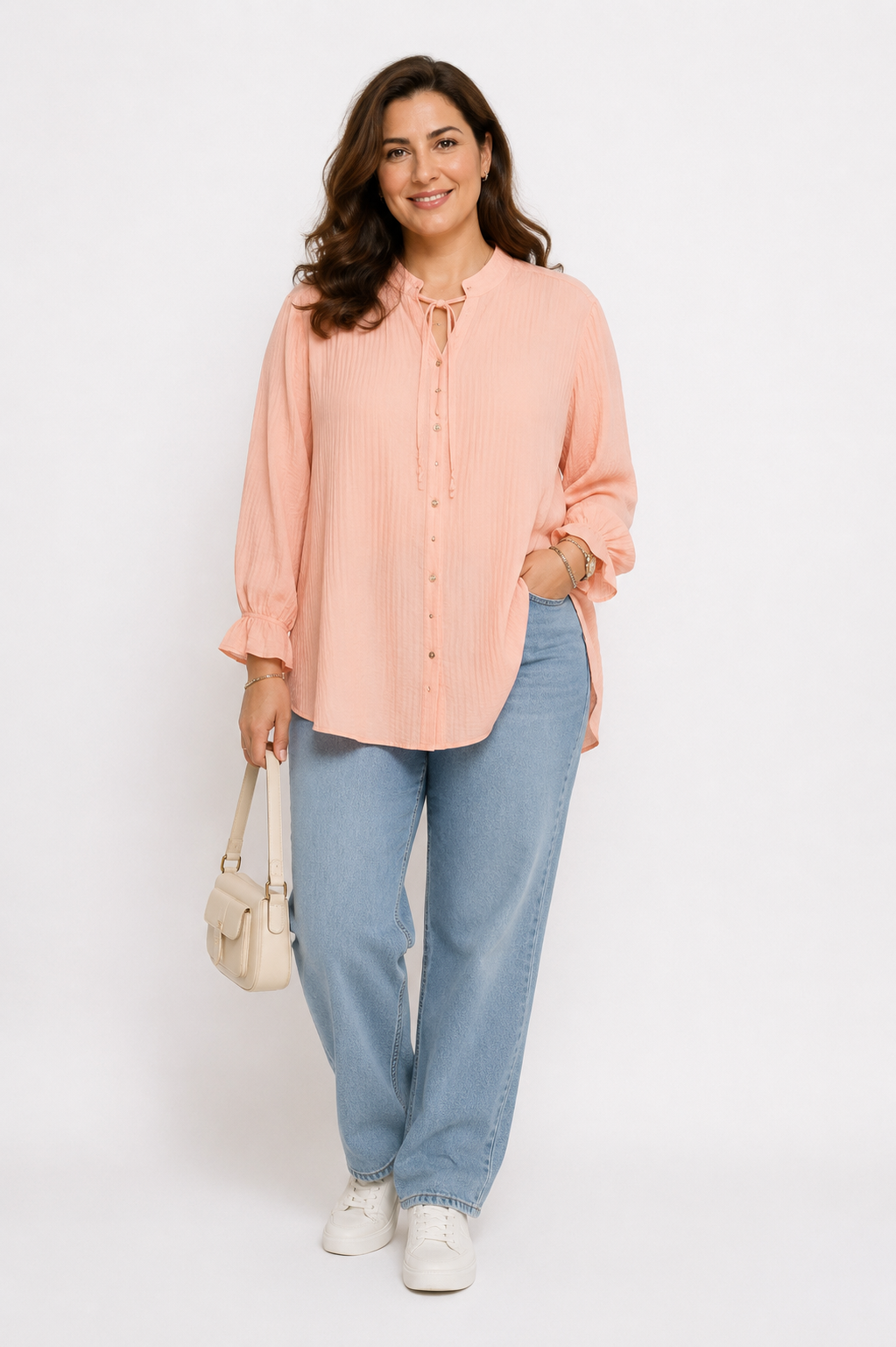 Crinkle-texture blouse