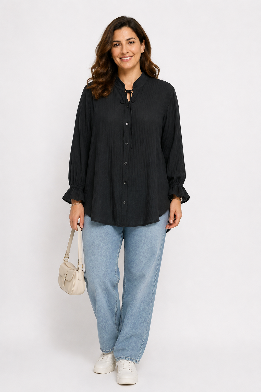 Crinkle-texture blouse