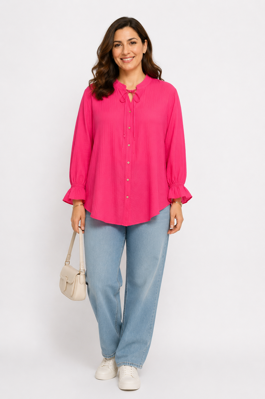 Crinkle-texture blouse